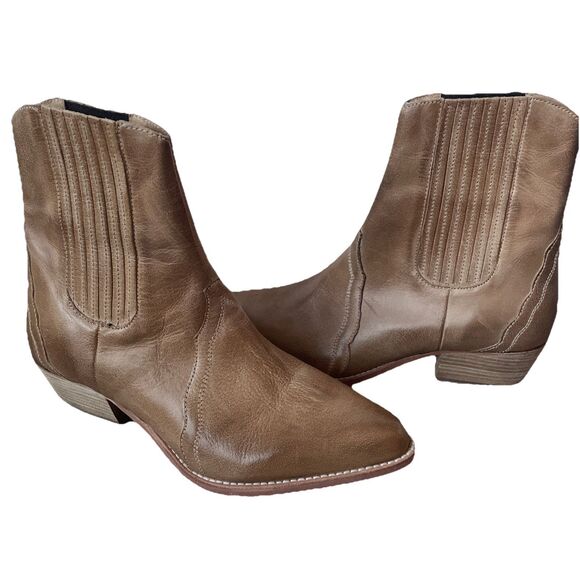 New Free People Frontier Chelsea Ankle Boot Bootie Distressed Tan Size EU 40 US - Picture 3 of 5